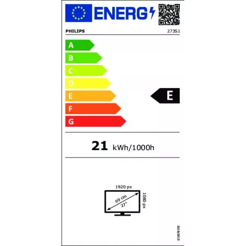 Philips S Line 273S1/00 arvutimonitor 68,6 cm (27 tolli) 1920 x 1080 pikslit Full HD LCD must