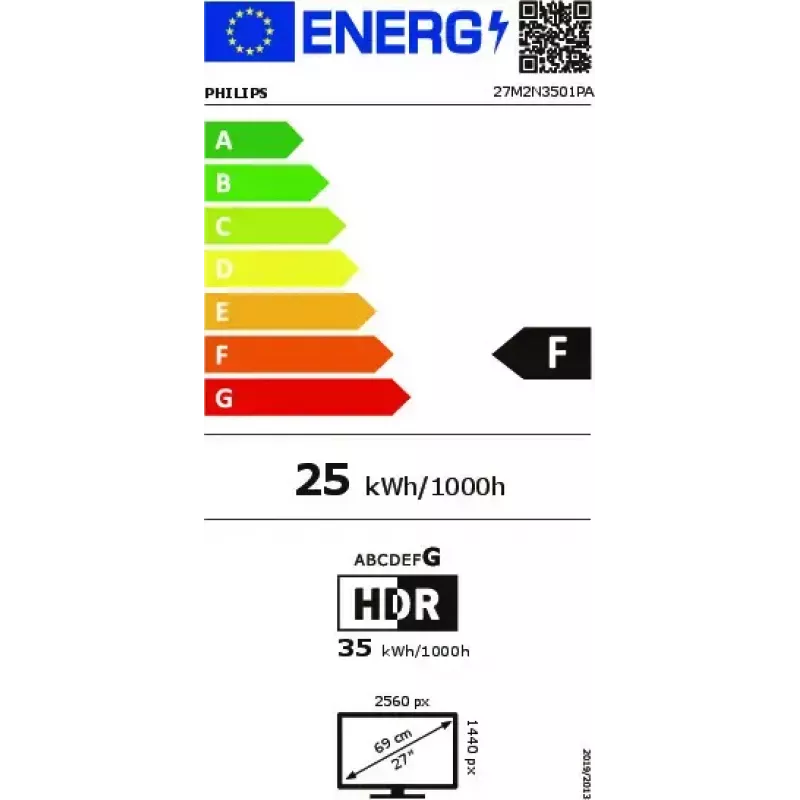 Philips Evnia 27M2N3501PA/00 arvutimonitor 68,6 cm (27 tolli) 2560 x 1440 pikslit Quad HD LCD valge