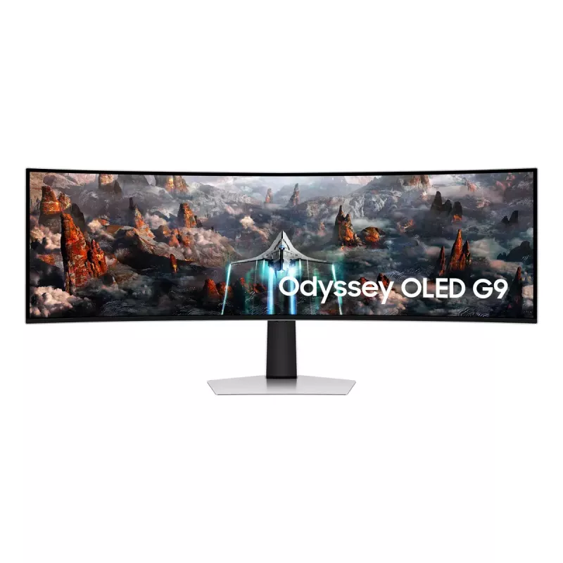 Samsung G93SC arvutimonitor 124,5 cm (49 tolli) 5120 x 1440 pikslit Dual QHD OLED hõbedane