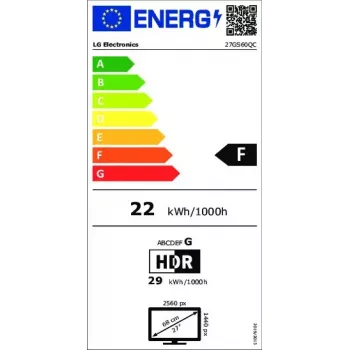 27-tolline kumer mängumonitor LG 27GS60QC-B — 27 tolli VA QHD 2560x1440, 180 Hz, 1 ms, HDR10, FreeSync, 1000R