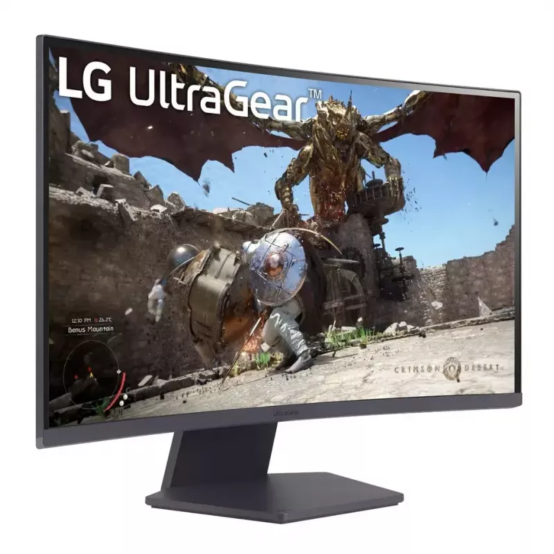 27-tolline kumer mängumonitor LG 27GS60QC-B — 27 tolli VA QHD 2560x1440, 180 Hz, 1 ms, HDR10, FreeSync, 1000R