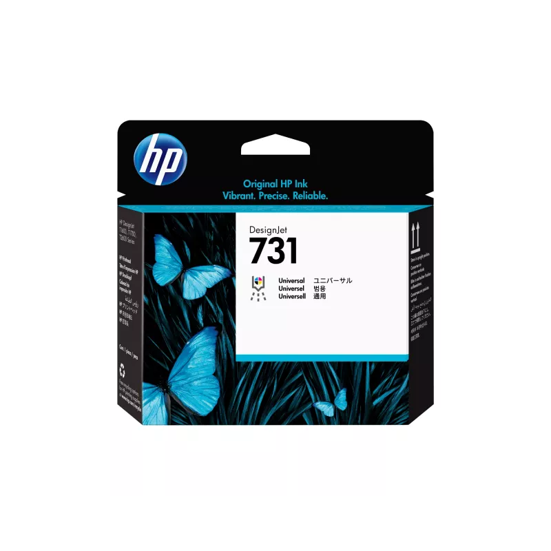 HP 731 DesignJet prindipea, HP DesignJet T1700 printeriseeria, Termiline tindiprinter, Tsüaan, Fototint must, Matt must, magenta, Kollane, Hall, Singapur, 28 mm, 143 mm