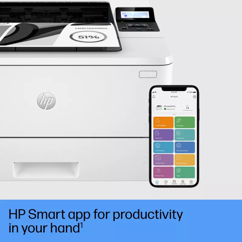 HP LaserJet Pro 4002dn printer, laser, 1200 x 1200 DPI, A4, 40 ppm, kahepoolne printimine, valge