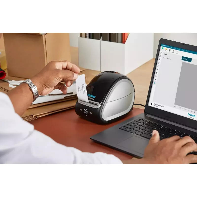 DYMO LabelWriter 550 sildiprinter | Sildimasin otsetermoprintimisega | Automaatne sildi tuvastus | Prindib aadressikleepsud, saatekleepsud, vöötkoodikleepsud ja muud | EL 2 kontaktiga pistik