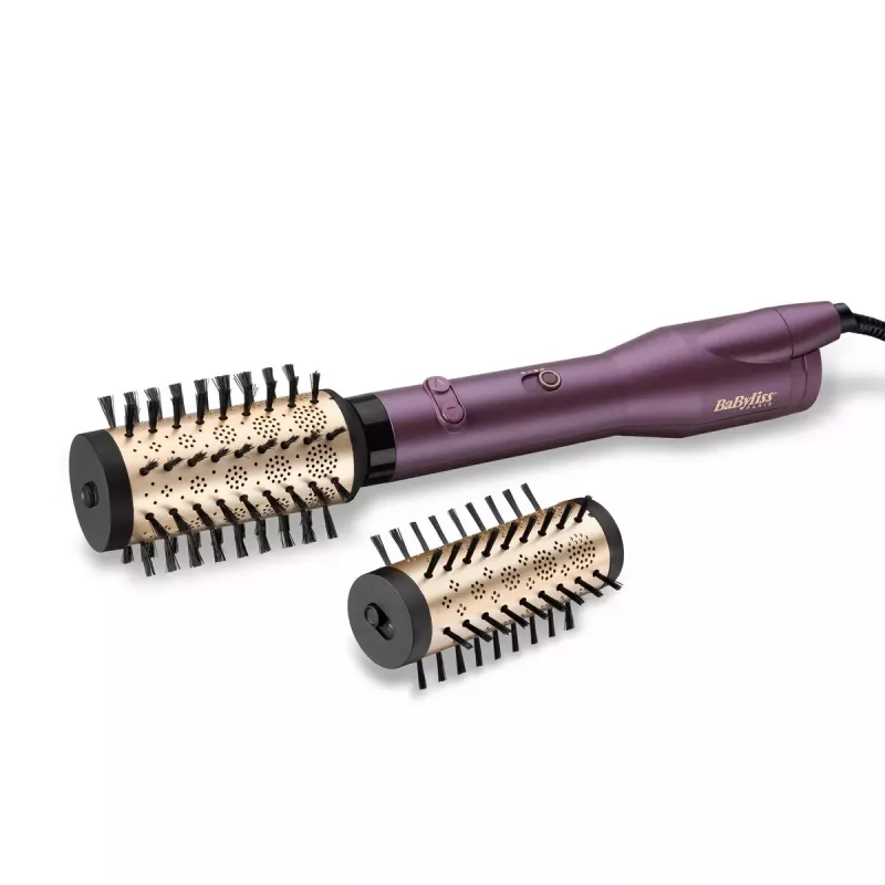 Kuumaõhuhari BABYLISS Big Hair Dual AS950E — 650 W, 2 kuumutusastet, 5 cm silinder, 2 harjapead, 2,5 m juhe, Violetne/Roosakuldne/Must