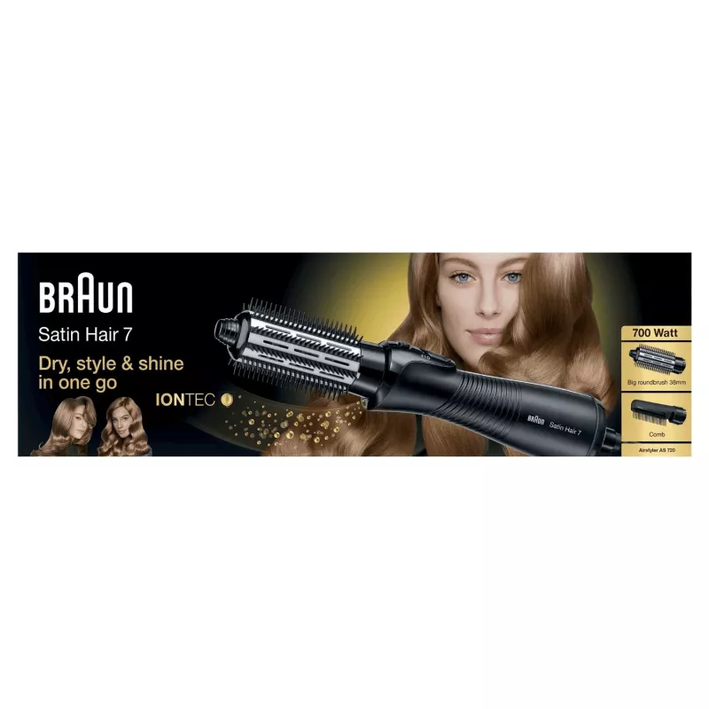 Braun Satin Hair 7 AS720 kuumharja õhupintsel Soe Must 700 W 2 m