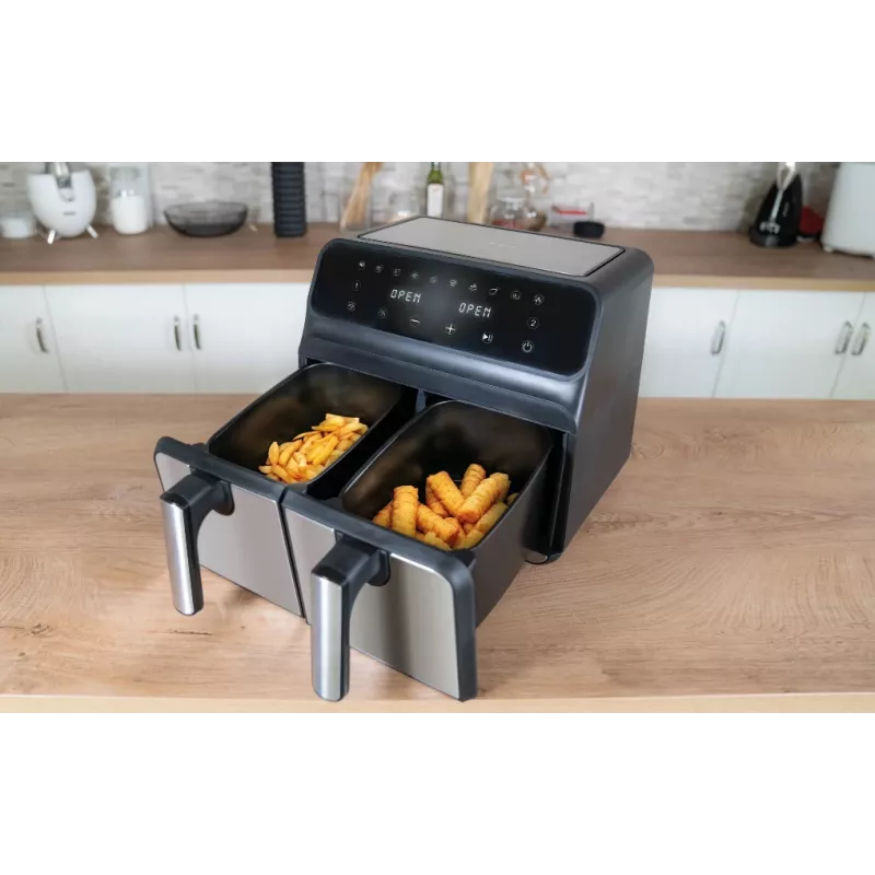 Unold 58685 fritüür Double 8 L eraldiseisev 1700 W kuumaõhufritüür must, hall