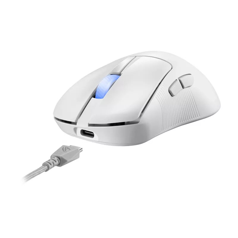 ASUS ROG Keris II Ace Wireless AimPoint Valge hiir Mängimine Paremakäeline RF-juhtmevaba + Bluetooth + USB Type-A Optiline 42000 DPI