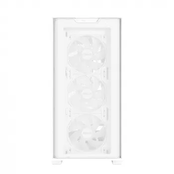 Arvutikorpus ASUS A21 PLUS Micro ATX valge — toetab Micro ATX/Mini-ITX, 3x120mm esiventilaatorit, 1x120mm tagumist, 360mm esiradiaatorit, GPU kuni 380 mm