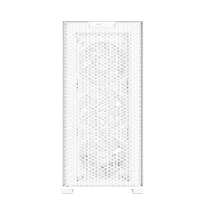 Arvutikorpus ASUS A21 PLUS Micro ATX valge — toetab Micro ATX/Mini-ITX, 3x120mm esiventilaatorit, 1x120mm tagumist, 360mm esiradiaatorit, GPU kuni 380 mm