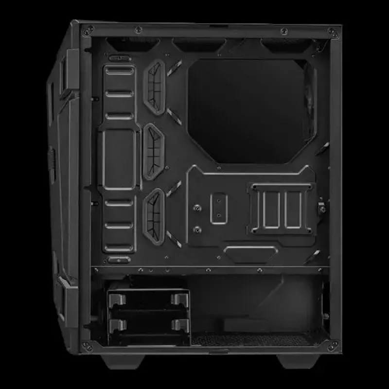 Arvuti korpus ASUS TUF GAMING CASE GT301 — Midi-Tower ATX, karastatud klaas, 3x120mm esiventilaatorit, 1x120mm tagumine, toetab ATX/Micro-ATX/Mini-ATX