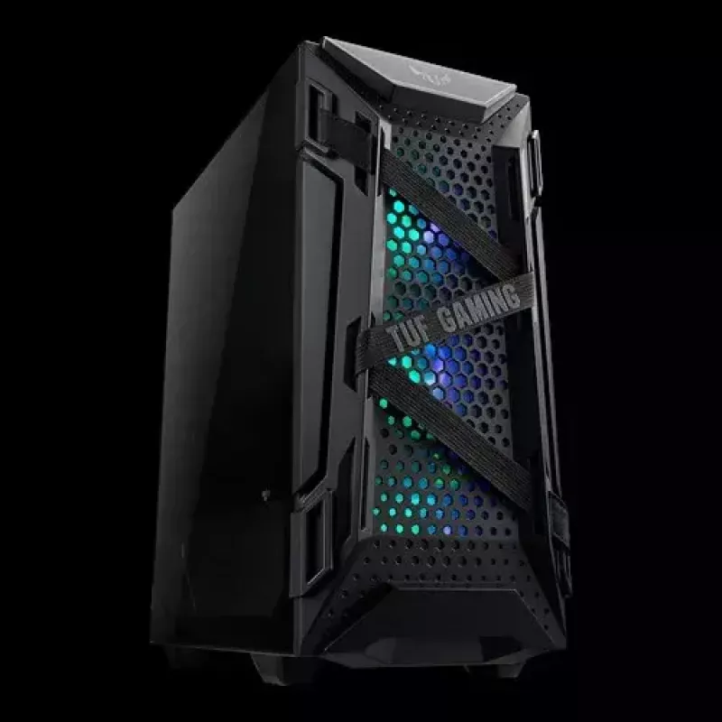 Arvuti korpus ASUS TUF GAMING CASE GT301 — Midi-Tower ATX, karastatud klaas, 3x120mm esiventilaatorit, 1x120mm tagumine, toetab ATX/Micro-ATX/Mini-ATX