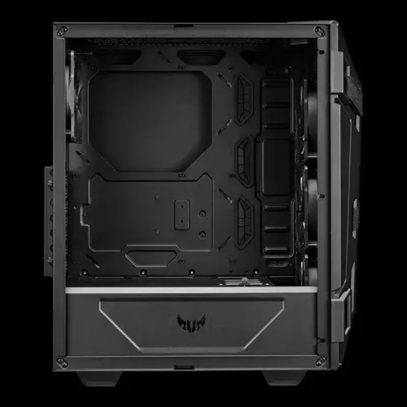 Arvuti korpus ASUS TUF GAMING CASE GT301 — Midi-Tower ATX, karastatud klaas, 3x120mm esiventilaatorit, 1x120mm tagumine, toetab ATX/Micro-ATX/Mini-ATX