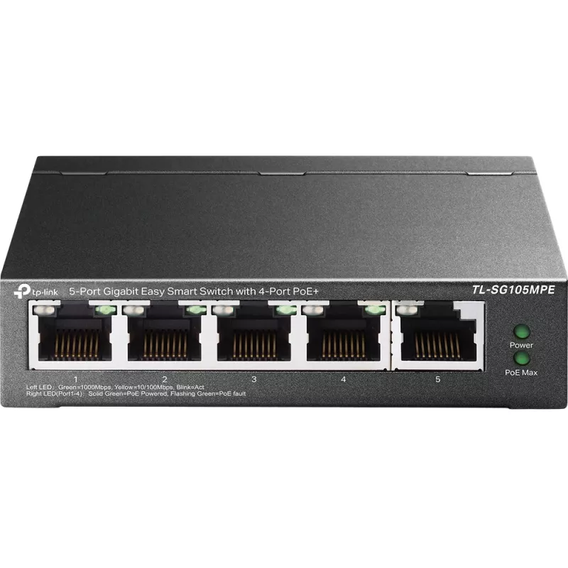 TP-Link 5-pordiline Gigabit Easy Smart Switch 4 PoE+ pordiga, L2, Gigabit Ethernet (10/100/1000), Power over Ethernet (PoE)