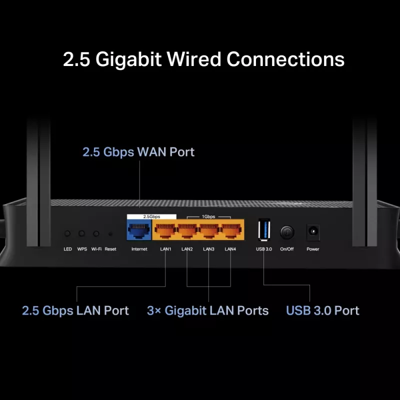 TP-Link Archer BE230 traadita ruuter 2,5 Gigabit Ethernet kaheribaline (2,4 GHz / 5 GHz) Must