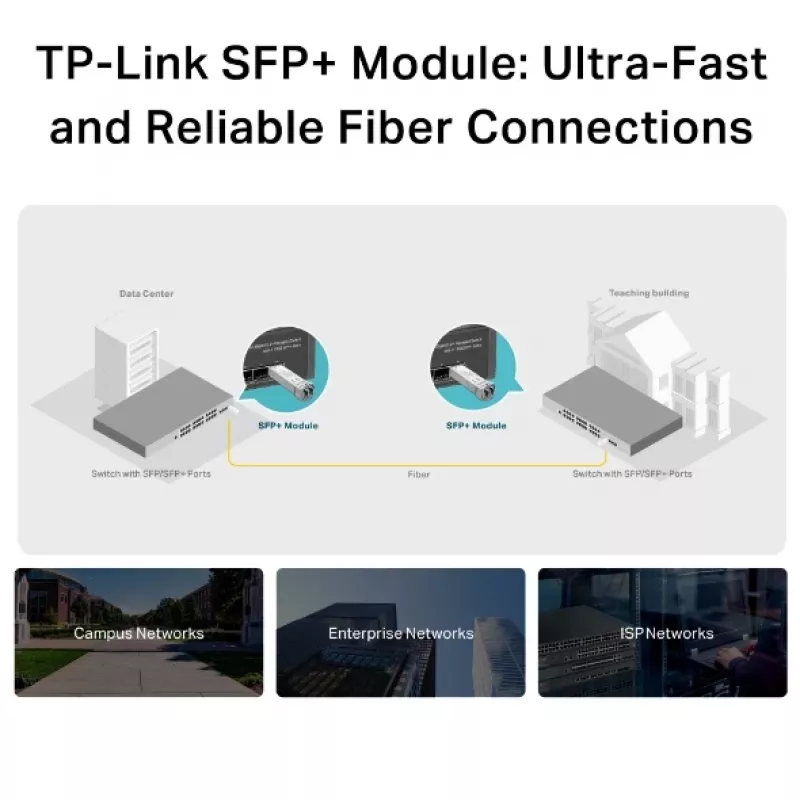 TP-Link 10Gbase-LR SFP+ LC transiiver, fiiberoptiline, 10000 Mbit/s, SFP+, LC, 9/125 µm, LR