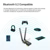TP-Link AX1800 Wi-Fi 6 Bluetooth 5.2 PCIe adapter, sisemine, juhtmevaba, PCI Express, WLAN / Bluetooth, 1800 Mbit/s, must