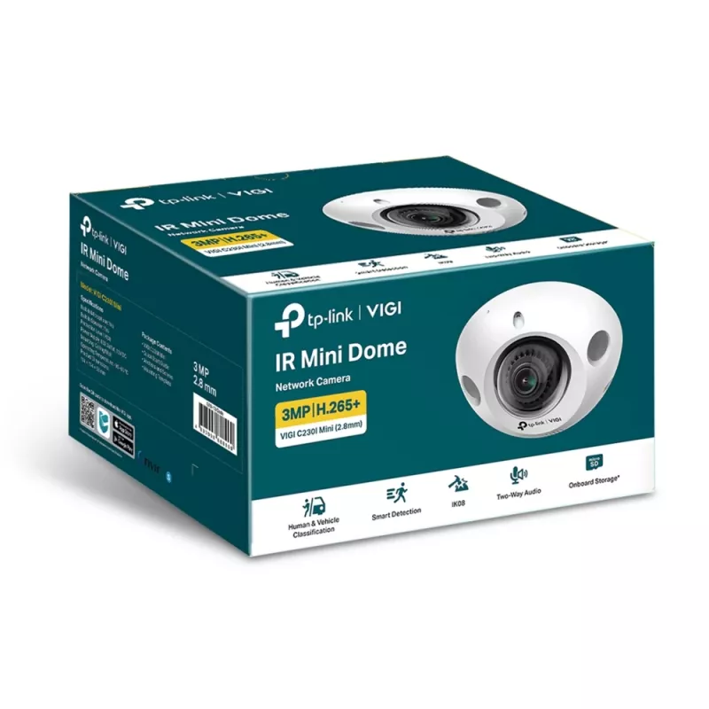 TP-Link VIGI C230I MINI(2.8MM) turvakaamera, kupliga IP-kaamera, sise- ja välikasutuseks, 2304 x 1296 pikslit, lae paigaldus