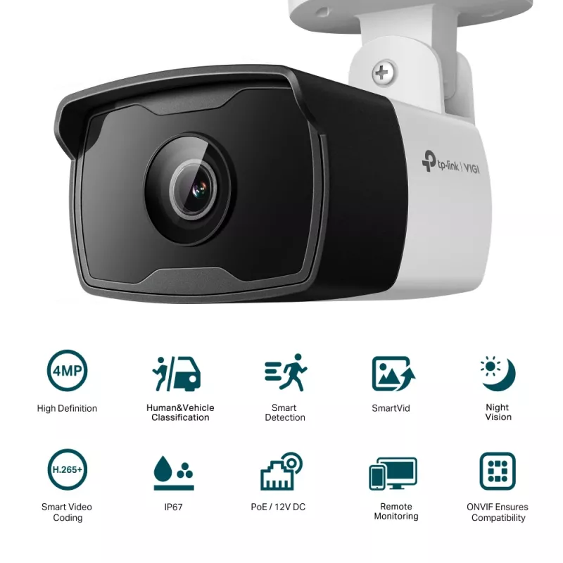 TP-Link VIGI C340I 2.8MM turvakaamera Bullet IP turvakaamera Välitingimustesse 2560 x 1440 pikslit Lagi/Sein/Post
