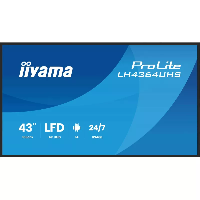 Digitaalne infokuva iiyama LH4364UHS-B1AG 43 tolli LED 4K Ultra HD
