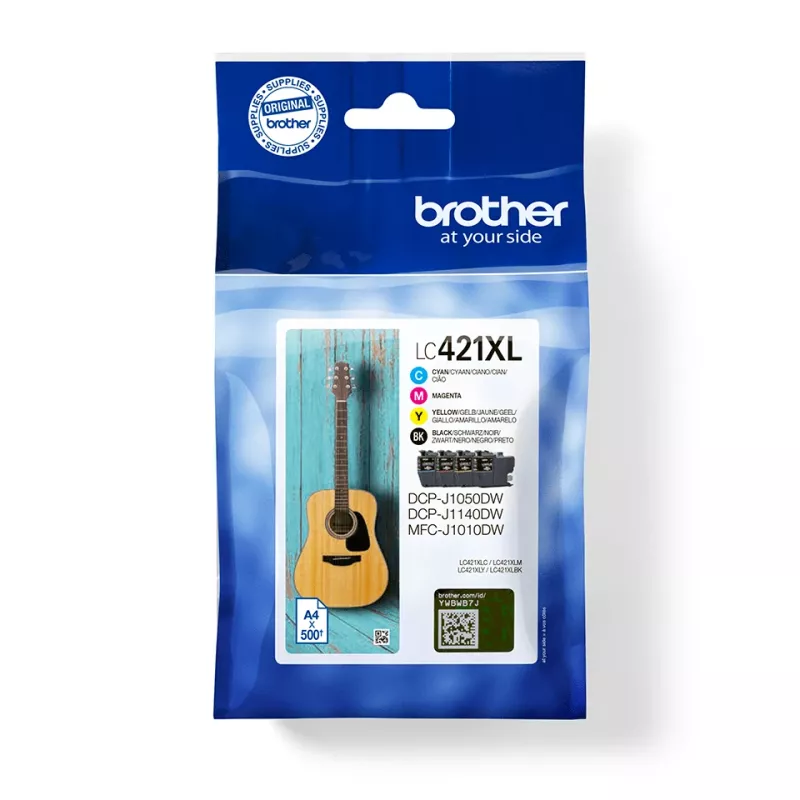 Brother LC-421XLVAL PagePack 4 tk Originaalne kõrge (XL) saagikus must, tsüaan, magenta, kollane
