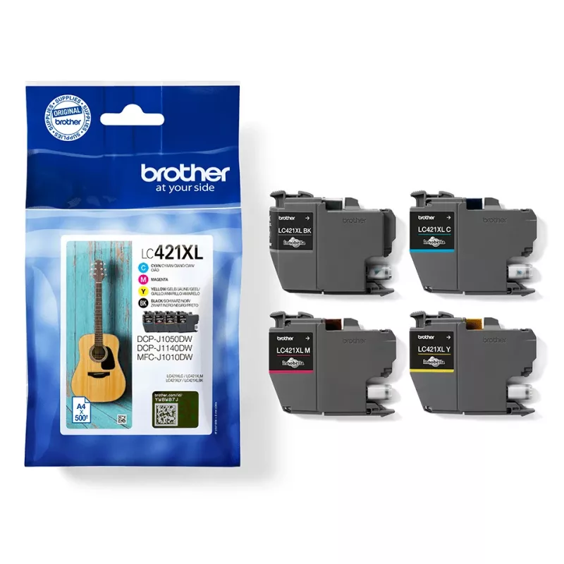 Brother LC-421XLVAL PagePack 4 tk Originaalne kõrge (XL) saagikus must, tsüaan, magenta, kollane