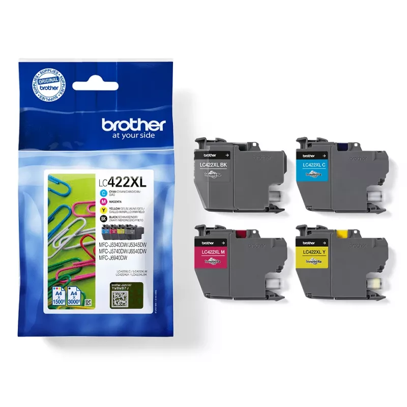 Brother LC422XLVAL tindikassett 4 tk Originaal Must, Tsüaan, Magenta, Kollane