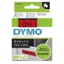 DYMO Authentic D1 sildid | Must trükk punasel lindil | 12 mm x 7 m | Isekleepuvad sildid LabelManager siltide valmistajatele | Valmistatud Euroopas