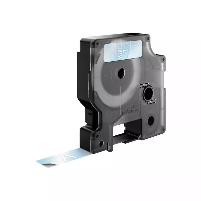 DYMO autentsed D1 sildid | Valge trükk läbipaistval lindil | 12 mm x 7 m | Isekleepuvad sildid LabelManager sildivalmistajatele | Valmistatud Euroopas