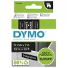 DYMO originaalsed D1 sildid | Valge trükk mustal lindil | 12 mm x 7 m | Isekleepuvad sildid LabelManageri etiketiprinteritele | Valmistatud Euroopas