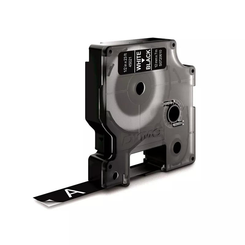 DYMO originaalsed D1 sildid | Valge trükk mustal lindil | 12 mm x 7 m | Isekleepuvad sildid LabelManageri etiketiprinteritele | Valmistatud Euroopas