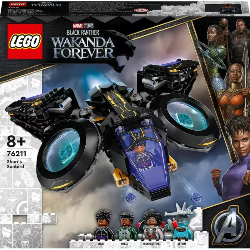 LEGO Marvel set 76211 Shuri laev — ehitatav mängukomplekt minifiguuridega