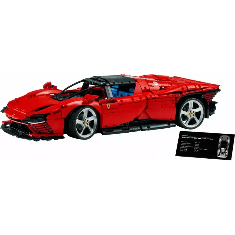 LEGO Technic ehituskomplekt Ferrari Daytona SP3 mõõtkavas 1:8, 3 778 osa, punane, 6.99 kg