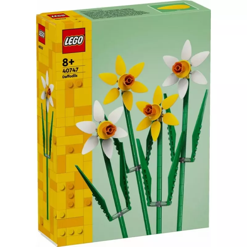 Ehitusmänguasi LEGO Iconic Daffodils ehituskomplekt 40747 — 216 osa, 300 mm lillemudel