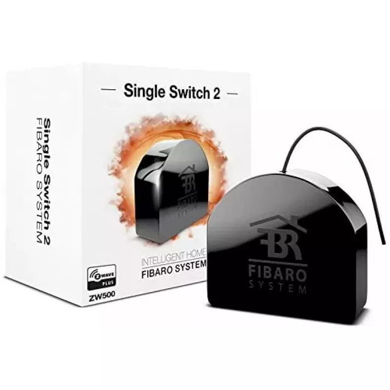 Seinasisene 2-kanaliline releemoodul Fibaro FGS-224 Z-Wave Plus, 100–240 V AC, 50/60 Hz, max 9,5 A, must