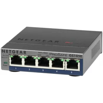 NETGEAR GS105E-200PES võrgulüliti, hall, haldatav L2/L3, Gigabit Ethernet (10/100/1000)