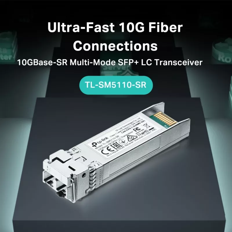 TP-Link 10GBase-SR SFP+ LC transiiver, fiiberoptiline, 10000 Mbit/s, SFP+, LC (UPC), 50/125,62.5/125 µm, 300 m