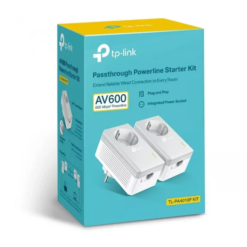 TP-Link läbiv toitevõrguadapteri komplekt 600, TL-PA4010PKIT, 600 Mbit/s