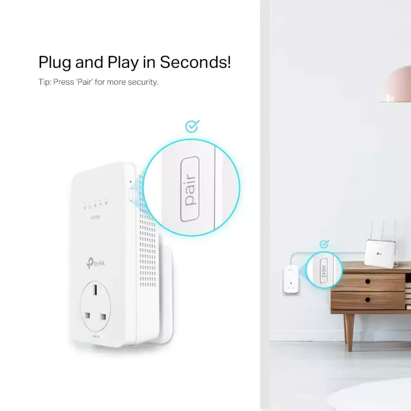 TP-Link TL-WPA8631P PowerLine võrguadapter 300 Mbit/s Ethernet LAN Wi-Fi Valge 1 tk