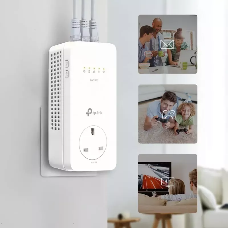 TP-Link TL-WPA8631P PowerLine võrguadapter 300 Mbit/s Ethernet LAN Wi-Fi Valge 1 tk