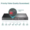 TP-Link 16-port 10/100 Mbps + 2-port Gigabit riiulile paigaldatav PoE-lüliti 16 PoE+ pordiga