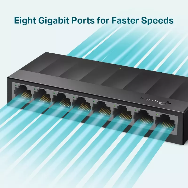 TP-Link 8-pordiline 10/100/1000Mbps lauaarvuti võrgulüliti, haldamata, Gigabit Ethernet (10/100/1000), seinale paigaldatav