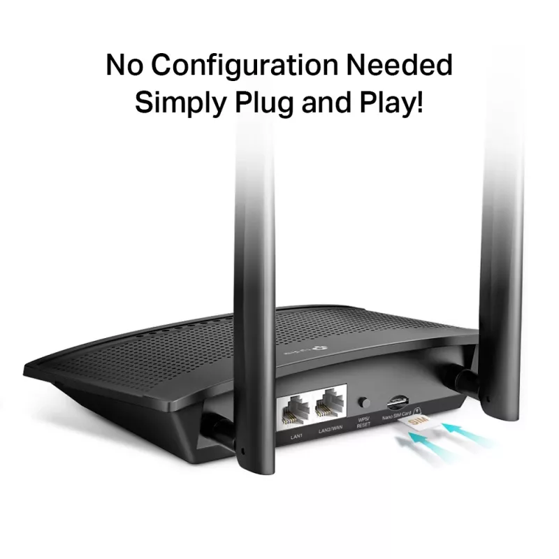 TP-Link TL-MR100 traadita ruuter Fast Ethernet Single-band (2,4 GHz) 4G Must