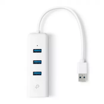 TP-Link UE330 sülearvuti doki/pordi replikaator Juhtmega USB 3.2 Gen 1 (3.1 Gen 1) Type-A Valge