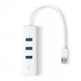 TP-Link UE330 sülearvuti doki/pordi replikaator Juhtmega USB 3.2 Gen 1 (3.1 Gen 1) Type-A Valge