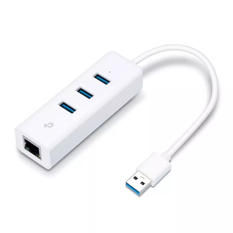TP-Link UE330 sülearvuti doki/pordi replikaator Juhtmega USB 3.2 Gen 1 (3.1 Gen 1) Type-A Valge