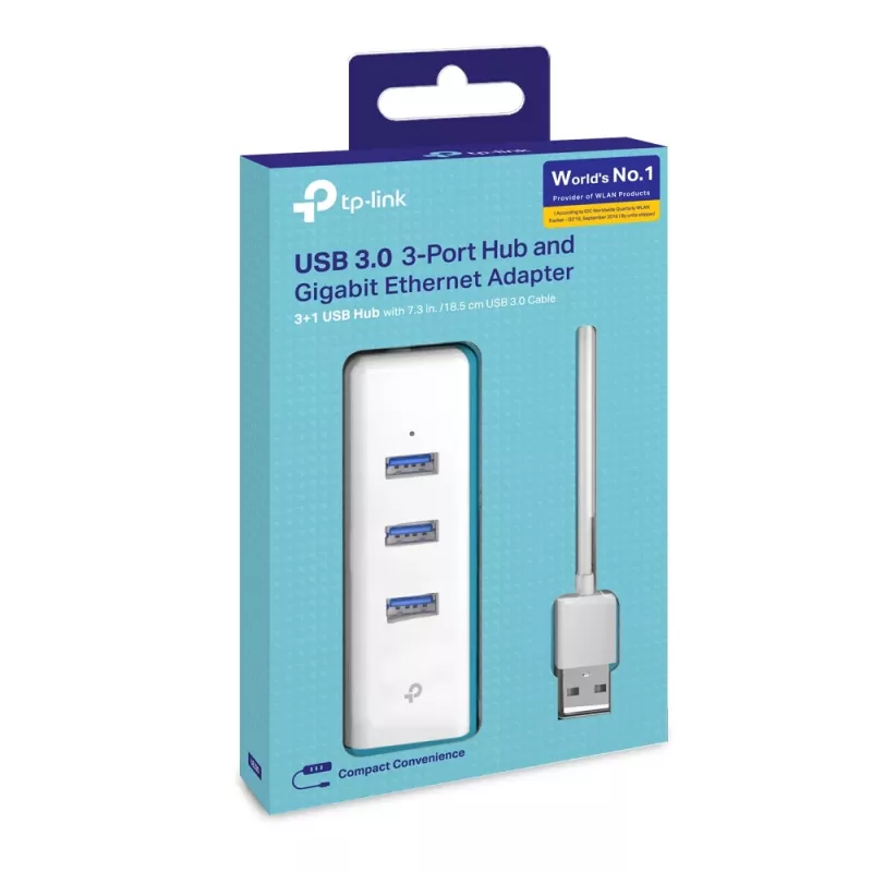 TP-Link UE330 sülearvuti doki/pordi replikaator Juhtmega USB 3.2 Gen 1 (3.1 Gen 1) Type-A Valge