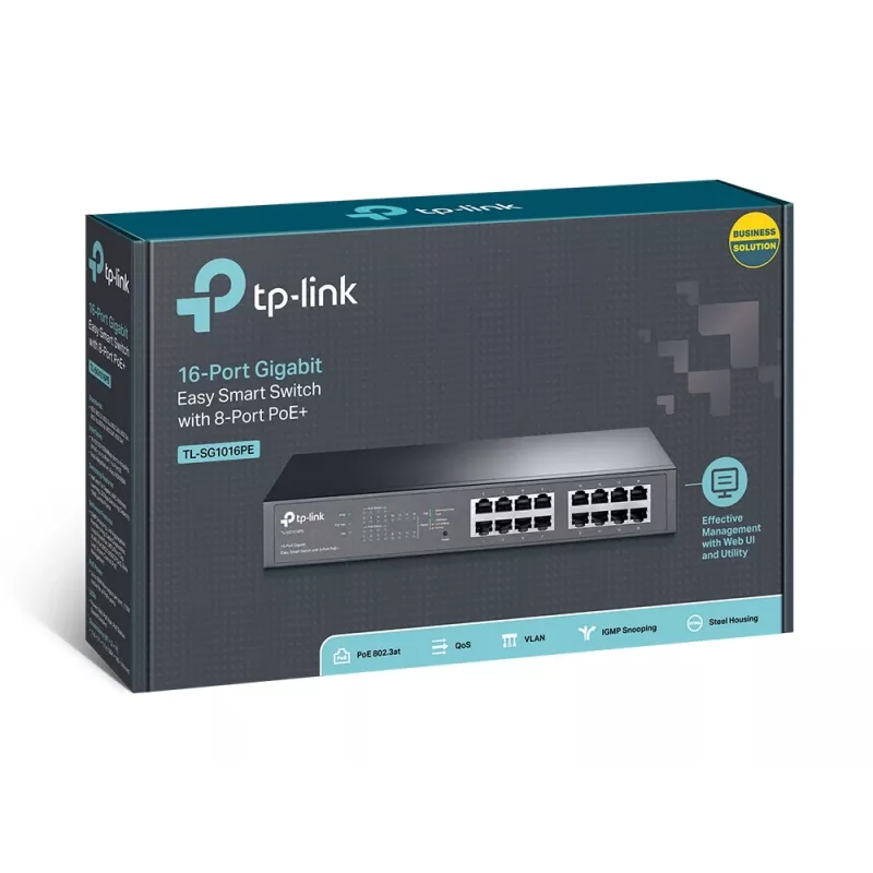 Hallatav lüliti TP-Link TL-SG1016PE 16-port Gigabit 8 PoE+ pordiga