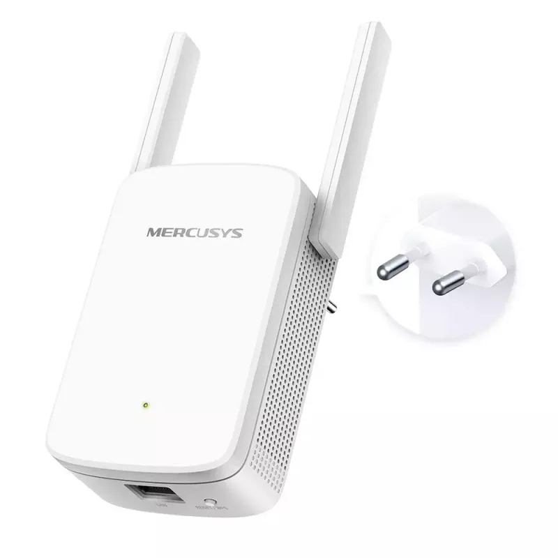 Juhtmevaba leviulatuse pikendaja MERCUSYS ME30 AC1200 — kaheribaline 802.11b/g, 2 välist antenni, 1x RJ-45