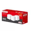 Mesh-süsteem MERCUSYS Halo H60X (3-pakk) — Kaheribaline Wi‑Fi 6, kuni 1500 Mbps, leviala 550 m², 2× LAN-porti